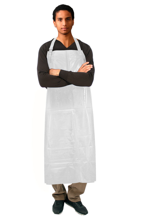 Reusable Polyurethane Adjustable Aprons | 35" x 45" | 5.5 Mil | Bag of 10 or Case of 50
