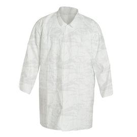 Disposable Polypropylene Lab Coat | Elastic Wrists Snap Front Closure - 0
