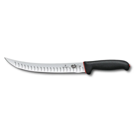 Couteau de boucher, lame granton courbe de 25 cm, manche Dual Grip noir 5.7223.25D