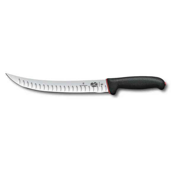 Couteau de boucher, lame granton courbe de 25 cm, manche Dual Grip noir 5.7223.25D