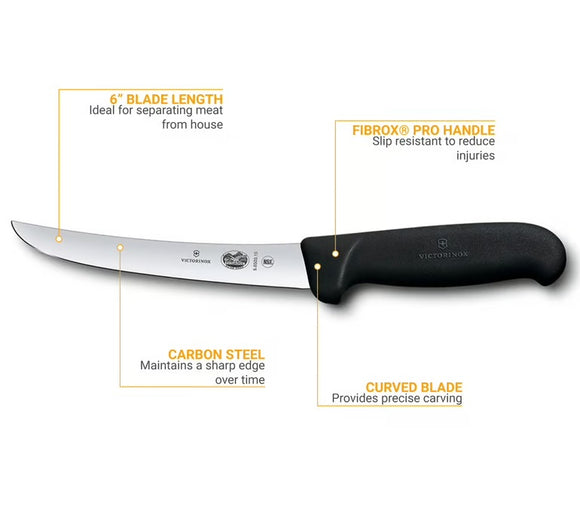 6" Curved Blade Stiff Boning Knife 5.6503.15 | LIQUIDATION SALE