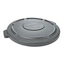 Gray trash can lid with 'Brute' branding on a white background