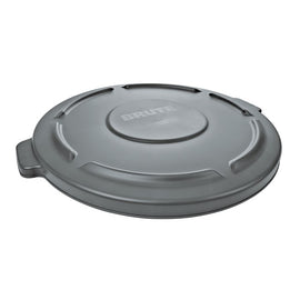 Gray trash can lid with 'Brute' branding on a white background