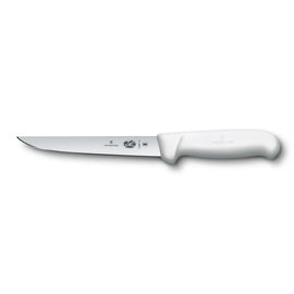 Couteau à désosser, 15 cm lame droite extra-large et rigide, manche Fibrox blanc 5.6007.15