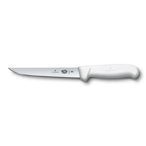 Boning Knife, 6" straight, extra-wide, stiff blade, white Fibrox handle 5.6007.15