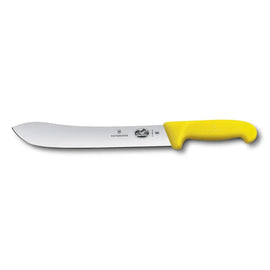 Couteau de boucher, lame droite 25 cm, manche Fibrox jaune 5.7408.25