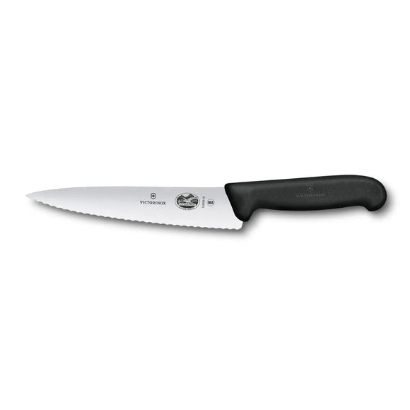Chef's Knife, 7½" blade, serrated edge, black Fibrox handle 5.2033.19-X1