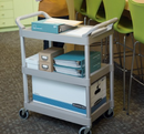 Chariot utilitaire Rubbermaid avec roulettes pivotantes-3