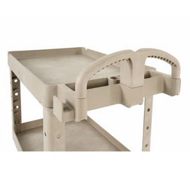 Brute Heavy Duty Ergonomic Handle Utility Cart with Lipped Shelf - 0