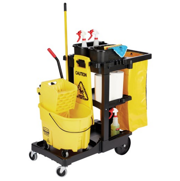 Rubbermaid® Standard Janitor Cart With Vinyl Zippered Bag