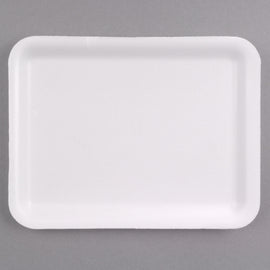 White 2S Foam Meat Tray | 8"x 6"x 5/8" - 0