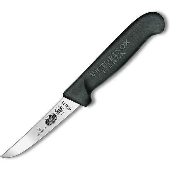 A Victorinox 4-inch Rabbit Utility Knife with a stainless steel blade and black Fibrox handle.