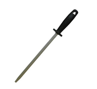 Aiguiseur de couteaux avec manche noir, lame ovale fine de 12 po