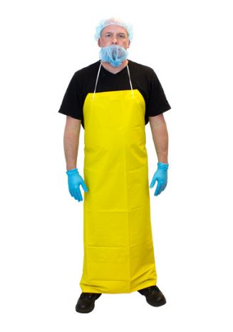 Tablier jaune réutilisable en PVC/polyester | 14 mil | 50 po
